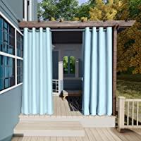 132x215cm Azul Cielo Cortinas para Exteriores con Ojales-Resistentes al Viento- Resistentes al Agua- Resistentes a la…